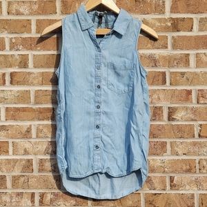 Banana Republic Chambray Button-Up Tank, Size XS